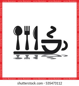 fork spoon knife cup icon vector illustration eps10.