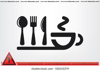 fork spoon knife cup icon vector illustration.
