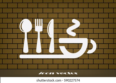 fork spoon knife cup icon vector illustration.