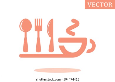 fork spoon knife cup icon vector illustration 