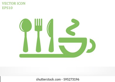 fork spoon knife cup icon vector illustration 