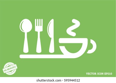 fork spoon knife cup icon vector illustration.