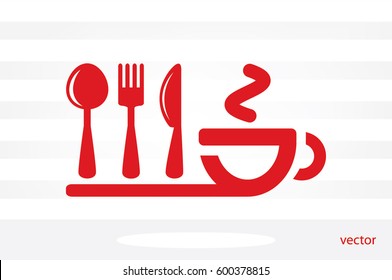 fork spoon knife cup icon vector illustration.