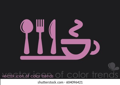 fork spoon knife cup icon vector illustration 