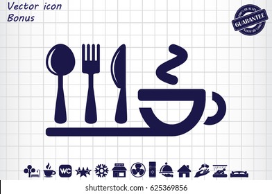 fork spoon knife cup icon vector illustration.