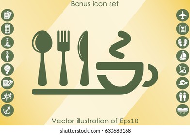 fork spoon knife cup icon vector illustration.