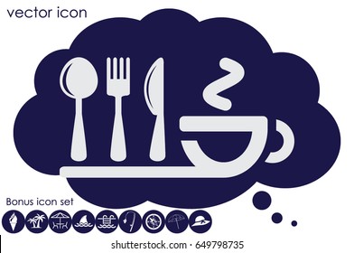 fork spoon knife cup icon vector illustration.