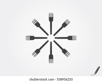 fork, spoon, knife, cutlery, icon, vector illustration eps10