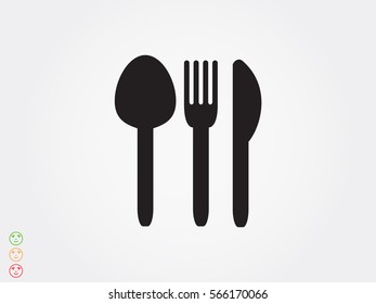 fork, spoon, knife, cutlery, icon, vector illustration eps10