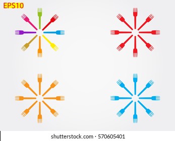 fork, spoon, knife, cutlery, icon, vector illustration eps10