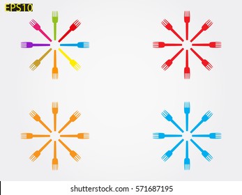 fork, spoon, knife, cutlery, icon, vector illustration eps10