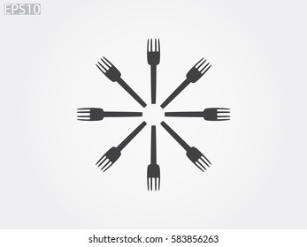 fork, spoon, knife, cutlery, icon, vector illustration eps10