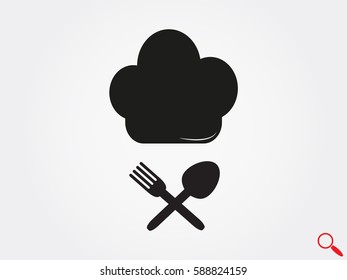 fork, spoon, knife, cutlery, icon, vector illustration eps10