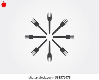 fork, spoon, knife, cutlery, icon, vector illustration eps10