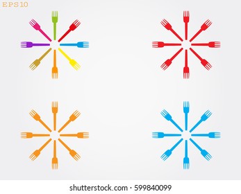 fork, spoon, knife, cutlery, icon, vector illustration eps10