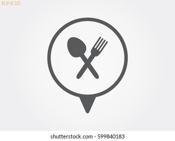 fork, spoon, knife, cutlery, icon, vector illustration eps10