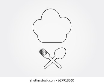 fork, spoon, knife, cutlery, icon, vector illustration eps10