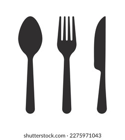 Fork Spoon Knife Cutlery Vector Icon Illustration