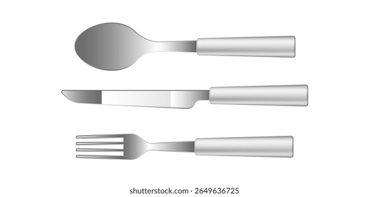 Fork Spoon And Knife Cutlery Vector Illustration.	