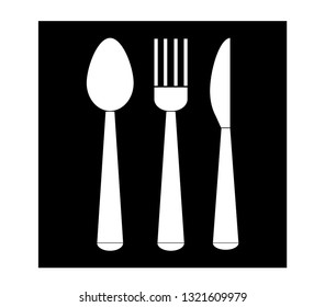 Fork, spoon and knife icon