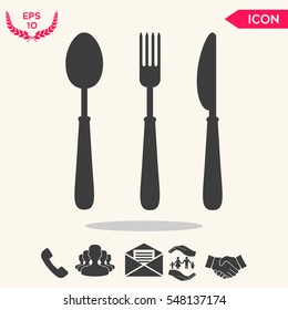 Fork, spoon, knife icon Fork, spoon, knife icon