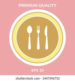 Fork, spoon, knife icon. Graphic elements for your design