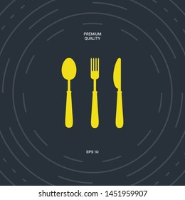 Fork, spoon, knife icon. Graphic elements for your design