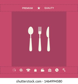 Fork, spoon, knife icon. Graphic elements for your design
