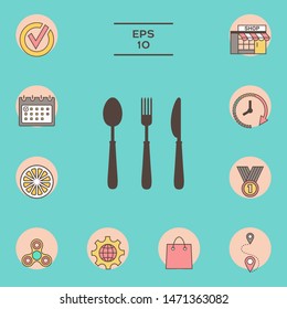 Fork, spoon, knife icon. Graphic elements for your design