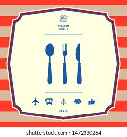 Fork, spoon, knife icon. Graphic elements for your design