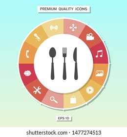 Fork, spoon, knife icon. Graphic elements for your design