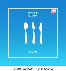 Fork, spoon, knife icon. Graphic elements for your design
