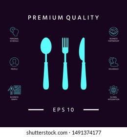 Fork, spoon, knife icon. Graphic elements for your design