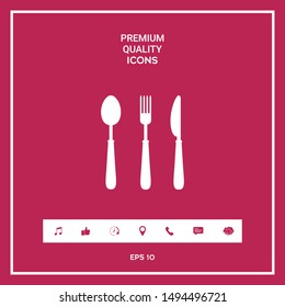 Fork, spoon, knife icon. Graphic elements for your design