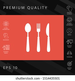 Fork, spoon, knife icon. Graphic elements for your design