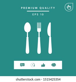 Fork, spoon, knife icon. Graphic elements for your design