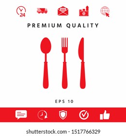 Fork, spoon, knife icon. Graphic elements for your design