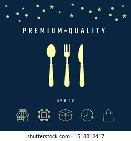 Fork, spoon, knife icon. Graphic elements for your design