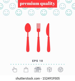 Fork, spoon, knife icon. Graphic elements for your design