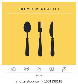 Fork, spoon, knife icon. Graphic elements for your design