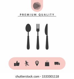 Fork, spoon, knife icon. Graphic elements for your design