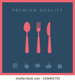 Fork, spoon, knife icon. Graphic elements for your design