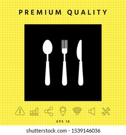 Fork, spoon, knife icon. Graphic elements for your design