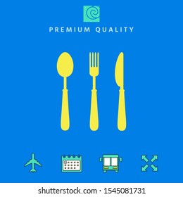 Fork, spoon, knife icon. Graphic elements for your design