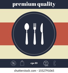 Fork, spoon, knife icon. Graphic elements for your design