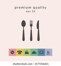 Fork, spoon, knife icon. Graphic elements for your design