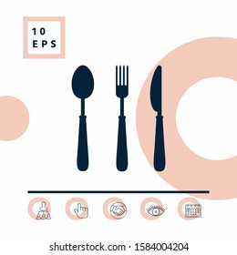 Fork, spoon, knife icon. Graphic elements for your design