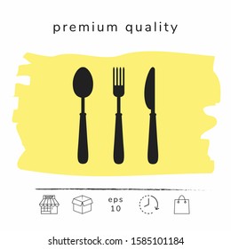 Fork, spoon, knife icon. Graphic elements for your design