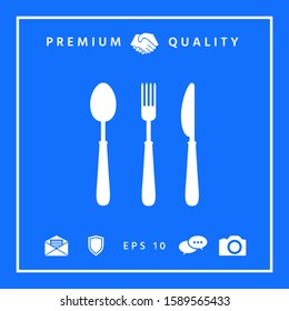 Fork, spoon, knife icon. Graphic elements for your design