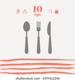 Fork, spoon, knife icon. Graphic elements for your design